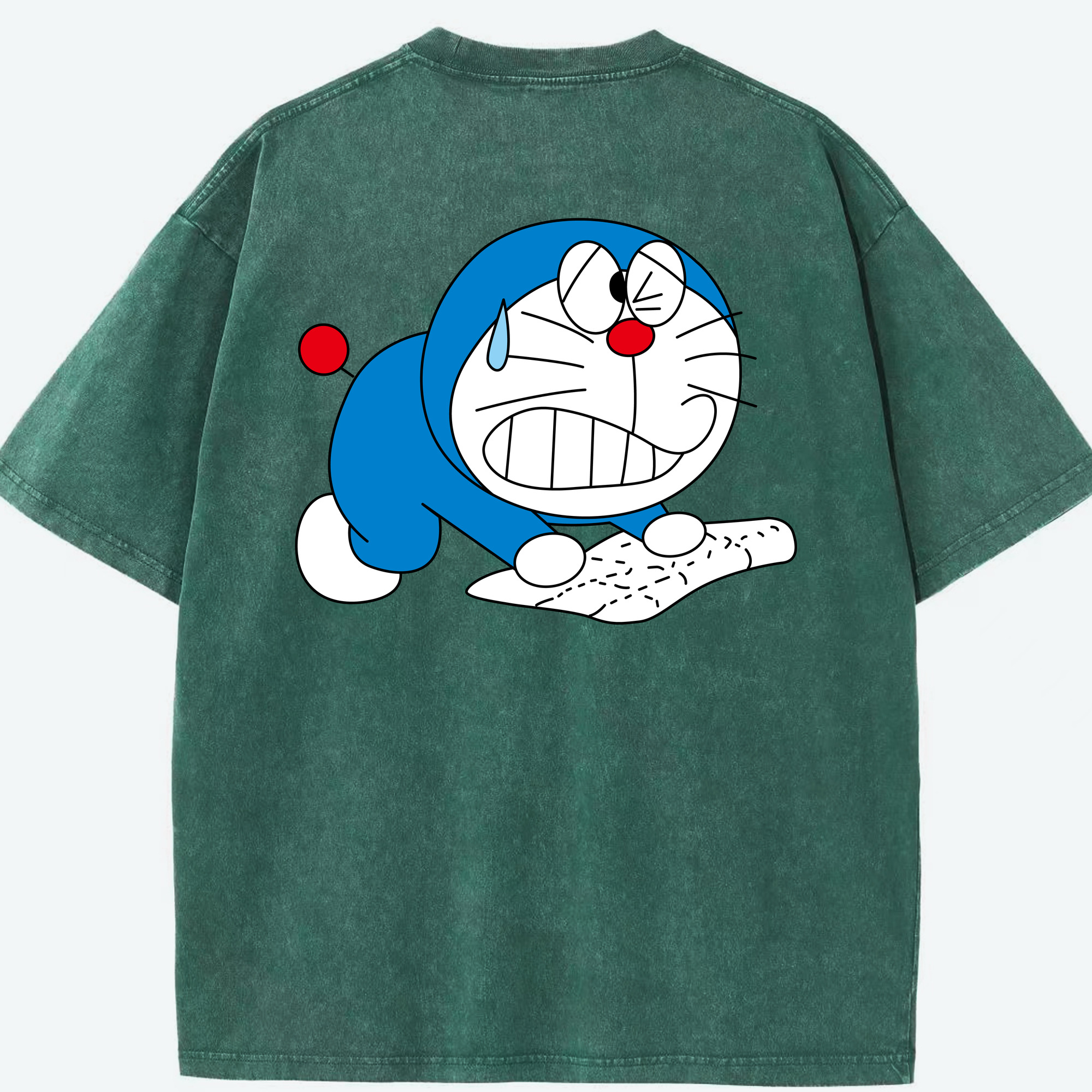 （画像用） ドラえもん Doraemon 綿100% ヴィンテージ風 半袖Tシャツ（背面プリント）
